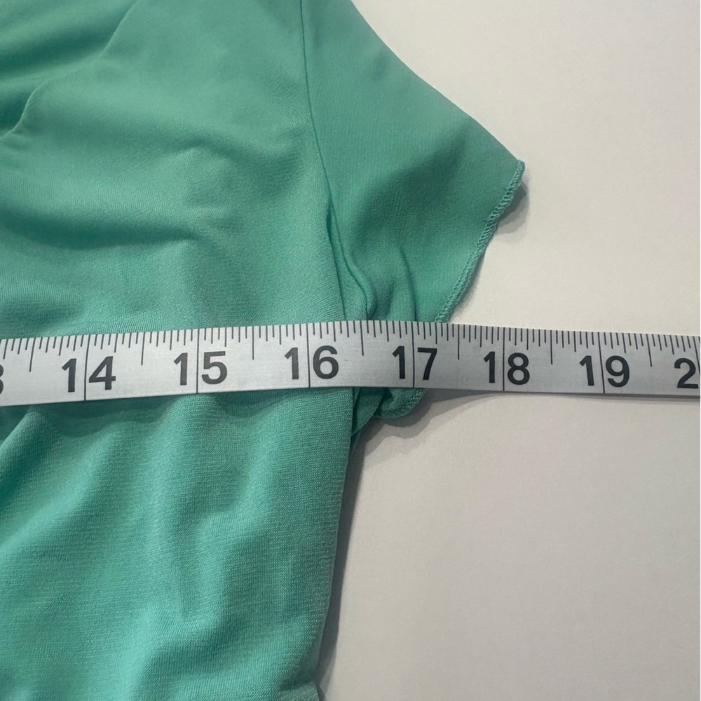 Maurices Turqouise Scoop Neck Flutter Sleeve Top Size Large - Picture 9 of 10